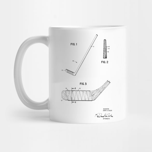 Hockey Stick Vintage Patent Hand Drawing by TheYoungDesigns